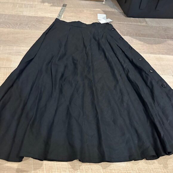 CW CLIFFORD & WILLS WOMENS BLACK LINEN MAXI SKIRT NEW 12 - Picture 2 of 9
